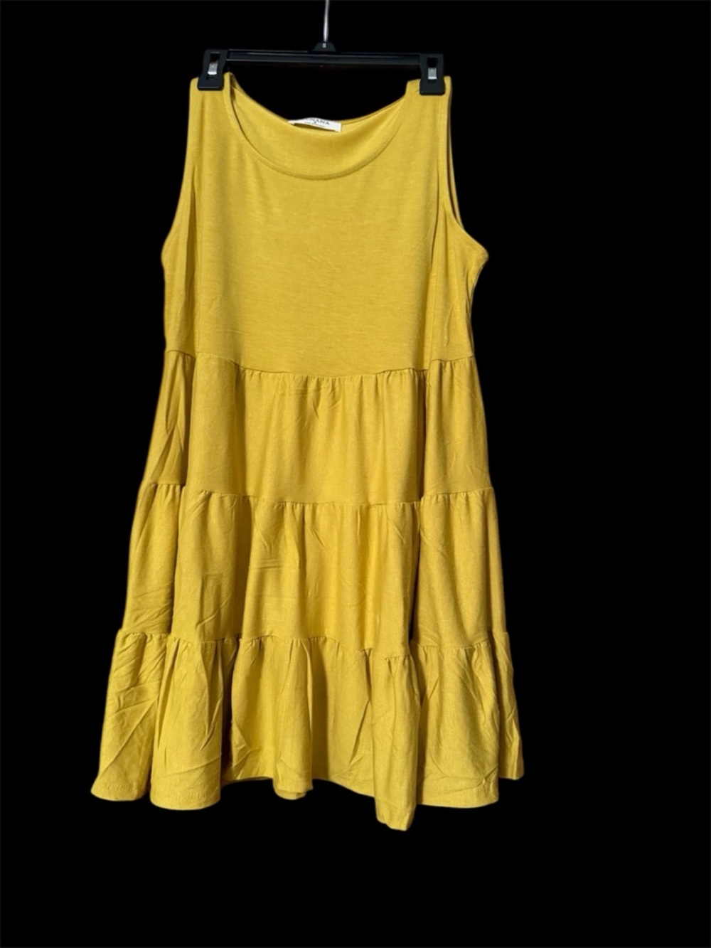 Zenana Outfitters Mustard Yellow Tiered Sleeveless Tunic